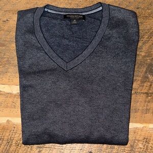 Banana Republic Cashmere Blend Men's Charcoal V-Neck Sweater